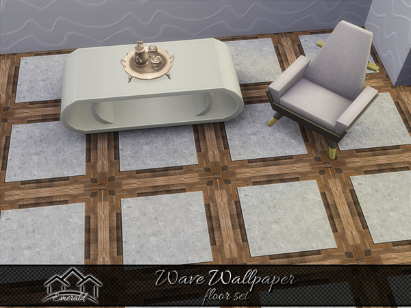 Sims 4 — Wave Wallpaper floor 2 by Emerald — Wave wallpaper will bring nature and beauty to your home.(floor set)
