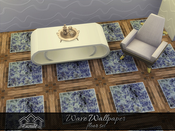 Sims 4 — Wave Wallpaper floor 3 by Emerald — Wave wallpaper will bring nature and beauty to your home.(floor set)