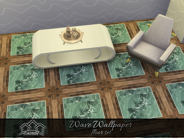 Sims 4 — Wave Wallpaper floor 4 by Emerald — Wave wallpaper will bring nature and beauty to your home.(floor set)