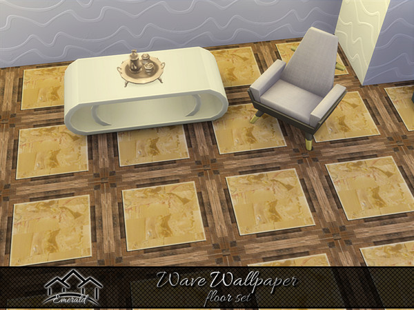 Sims 4 — Wave Wallpaper floor 6 by Emerald — Wave wallpaper will bring nature and beauty to your home.(floor set)