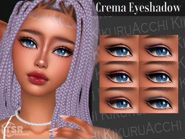 Sims 4 — Crema Eyeshadow by Kikuruacchi — - It is suitable for Female and Male. ( Teen to Elder ) - 6 swatches - HQ