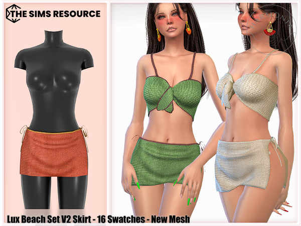 Sims 4 — Lux Beach Party Set V2 - Skirt by Harmonia — New Mesh