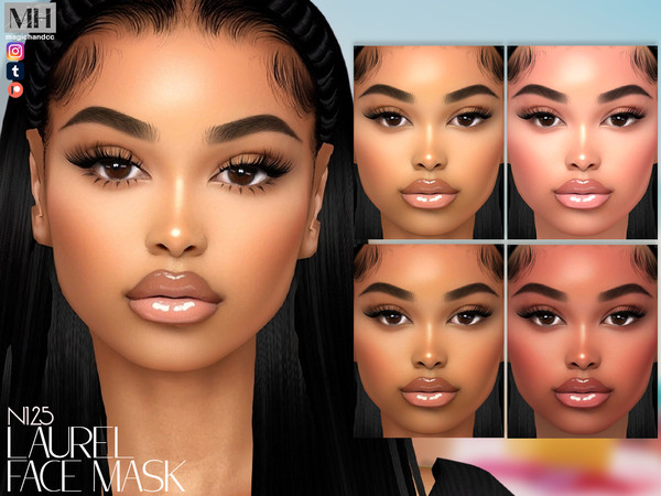 Sims 4 — Laurel Face Mask N125 by MagicHand — Beauty face in 6 skin color variations - HQ Compatible.