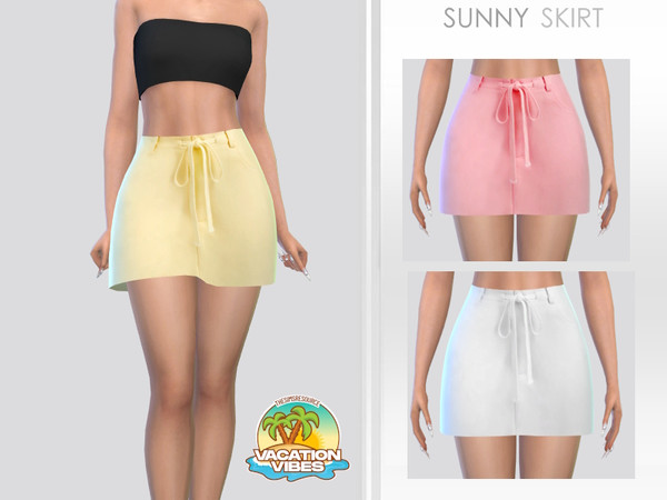 Sims 4 — Sunny Skirt by Puresim — Skirt in 4 swatches for female sims