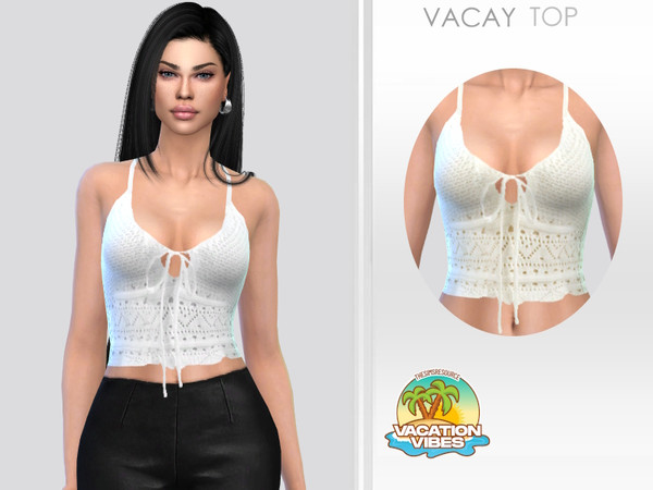 Sims 4 — Vacay Top by Puresim — Vacation top in 2 swatches