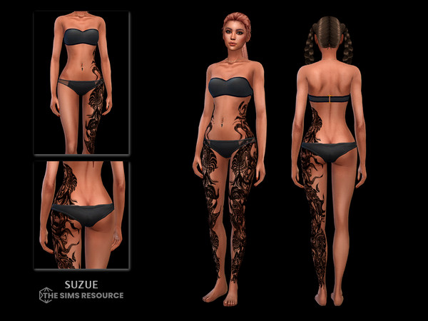 Sims 4 — Tattoos N42 by Suzue — 6 Swatches