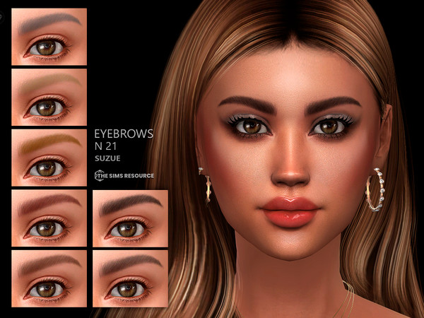 Sims 4 — Eyebrow N21 by Suzue — 9 Swatches