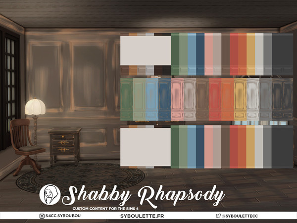 Sims 4 — Shabby Rhapsody - Wall mirror by Syboubou — Shabby Rhapsody is a 27 items cc set that brings charming