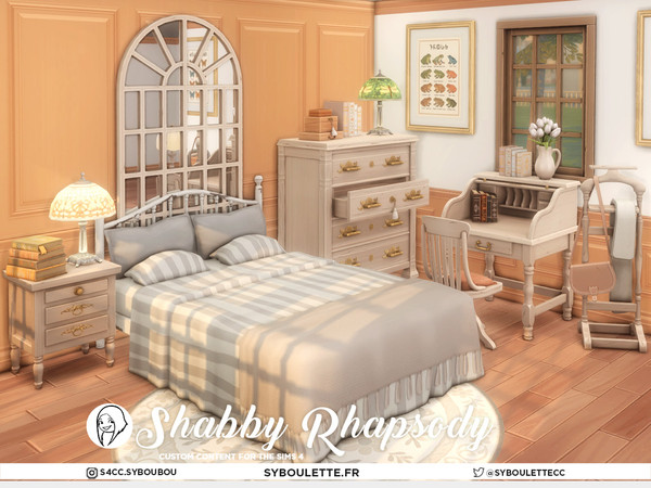 Sims 4 — Shabby Rhapsody - Valet Stand with bag and scarf by Syboubou — Shabby Rhapsody is a 27 items cc set that brings