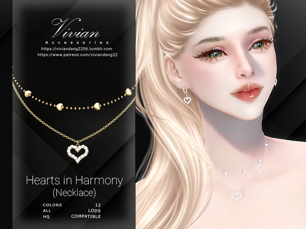 Sims 4 — Hearts in Harmony - Necklace by VivianDang — - All new meshes