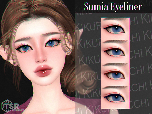 Sims 4 — Sumia Eyeliner by Kikuruacchi — - It is suitable for Female and Male. ( Teen to Elder ) - 4 swatches - HQ