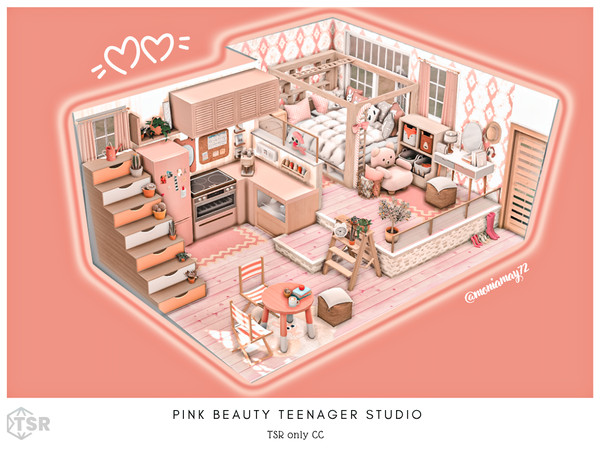 Sims 4 — Pink Beauty Teennager Studio by Moniamay72 — A beautiful teenager bedroom in pink colors.