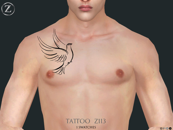 Sims 4 — TATTOO Z113 by ZENX — Base Game