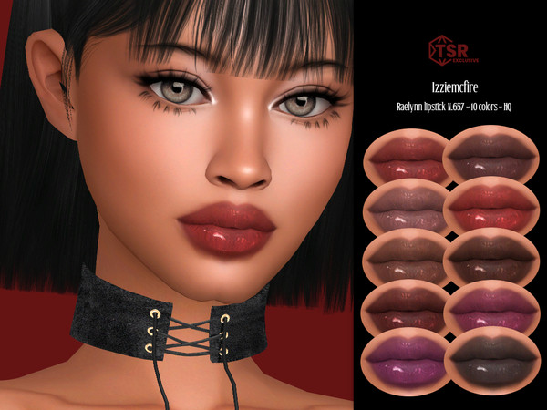 Sims 4 — IMF Raelynn Lipstick N.657 by IzzieMcFire — Raelynn Lipstick N.657 contains 10 colors in hq texture. Standalone