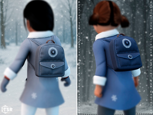 Sims 4 — Winter-themed toddler backpack by Garfiel — A cute and functional toddler-sized backpack, perfect for winter