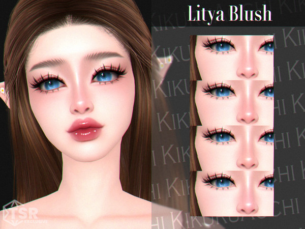 Sims 4 — Litya Blush by Kikuruacchi — - It is suitable for Female and Male. ( Teen to Elder ) - 4 swatches - HQ