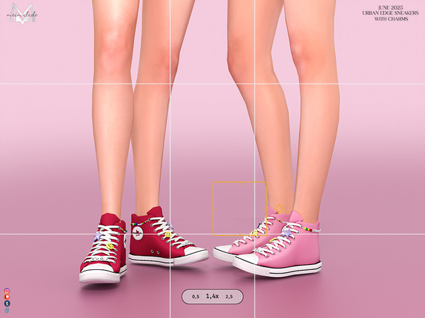 Sims 4 — [PATREON] Urban Edge Sneakers with Charms (Female) by Mermalade — - New Mesh - All Lods - 20 Swatches - Custom