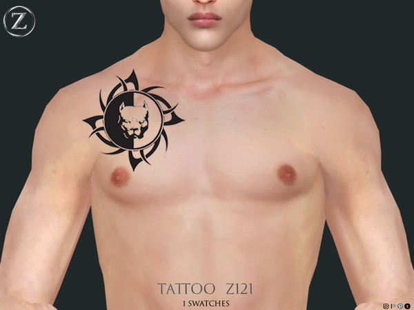 Sims 4 — TATT00 Z121 by ZENX — Base Game