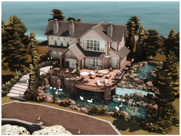 Sims 4 — MM. River Stone Mansion by Merin_Martini — My Sims 4 lots some are inspired from random pictures that I found on