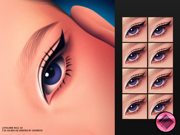 Sims 4 — Basic Eyeliner N411 V2 by cosimetic — - Female