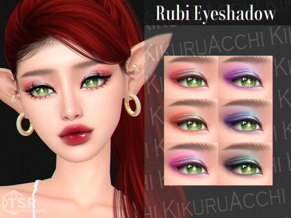 Sims 4 — Rubi Eyeshadow by Kikuruacchi — - It is suitable for Female and Male. ( Teen to Elder ) - 6 swatches - HQ