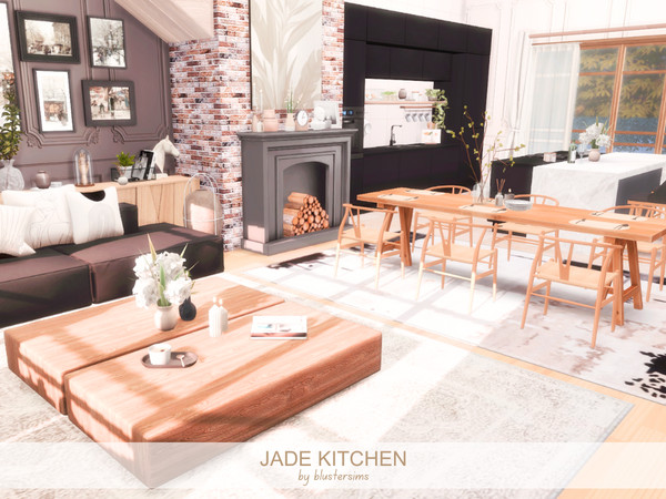 Sims 4 — Jade Kitchen by BlusterSims — Size: 7x12