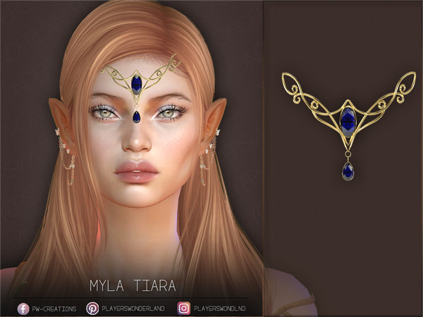 Sims 4 — Myla Tiara by PlayersWonderland — A new tiara specifically made for fairies. - 15 Swatches