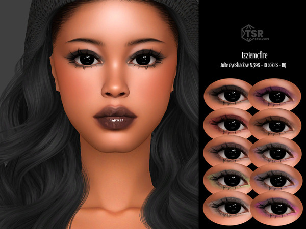 Sims 4 — IMF Julie Eyeshadow N.398 by IzzieMcFire — Julie Eyeshadow N.398 contains 10 colors in hq texture.