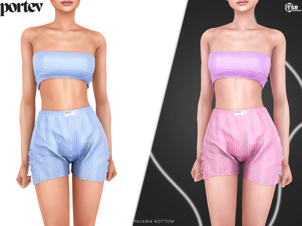 Sims 4 — pajama Bottom by portev — new Mesh 6 colors