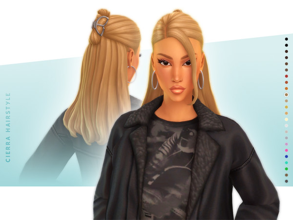 Sims 4 — Cierra Hairstyle - Style 6 by simcelebrity00 — This side parted half up medium length hairstyle comes in the EA