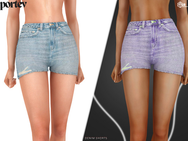 Sims 4 — Denim Shorts by portev — new Mesh 5 colors