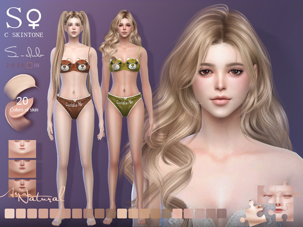 Sims 4 — S-CLUB_female_skintone_0825 by S-Club — Female skintone 0625 with 20 colors, hope you like, thank you.