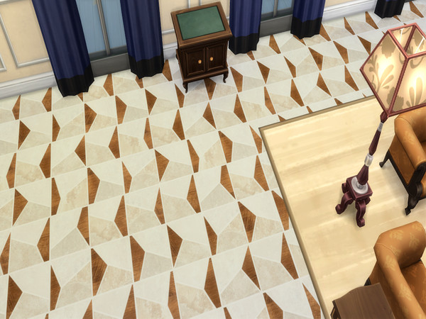 Sims 4 — Iona Floors LLS by lavilikesims — A wood and tile floor with triangle shapes, 2 sets with 5 tiles each