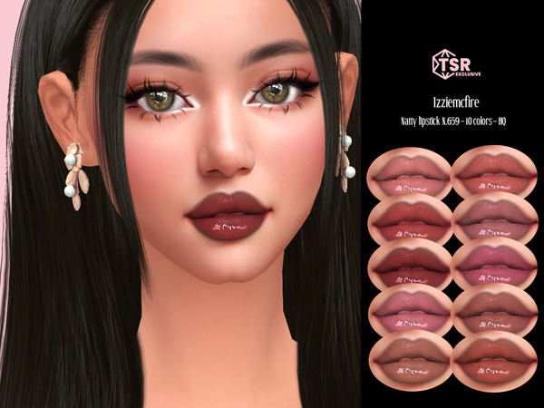 Sims 4 — IMF Natty Lipstick N.659 by IzzieMcFire — Natty Lipstick N.659 contains 10 colors in hq texture. Standalone item