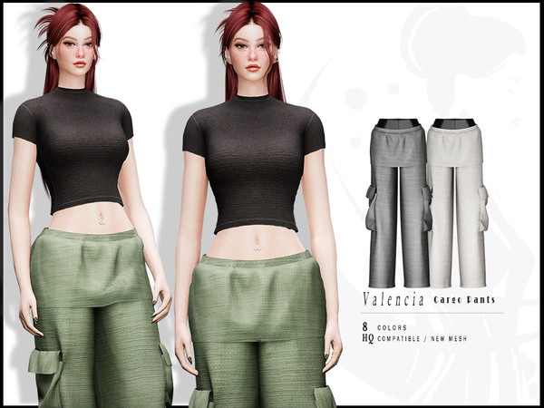 Sims 4 — Valencia SET - Cargo Pants by _ironik_ — -8 Colors