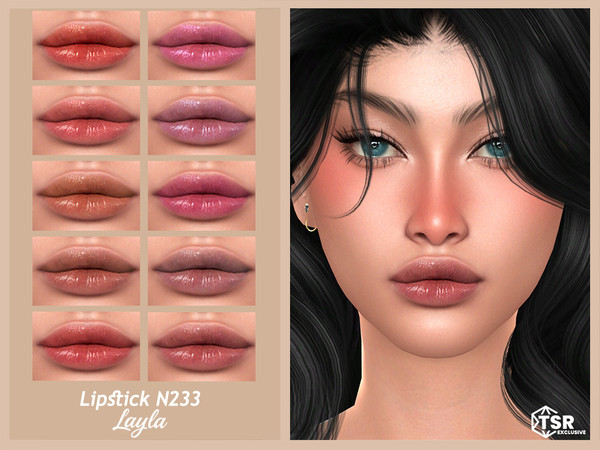Sims 4 — Lipstick N233 by Layla — Previews were made using HQ Mod