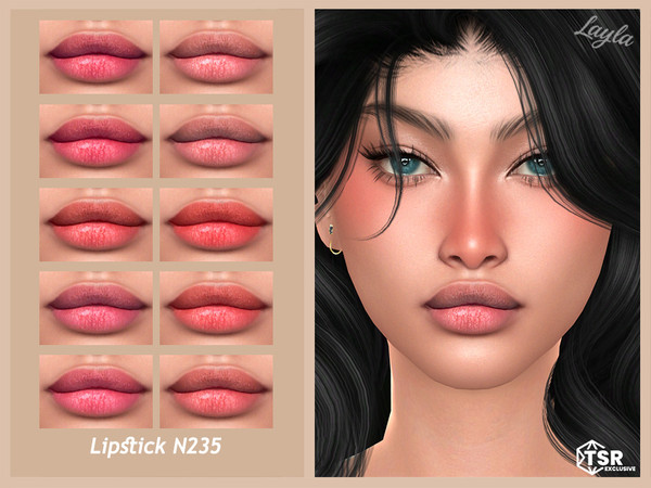 Sims 4 — Lipstick N235 by Layla — Previews were made using HQ Mod