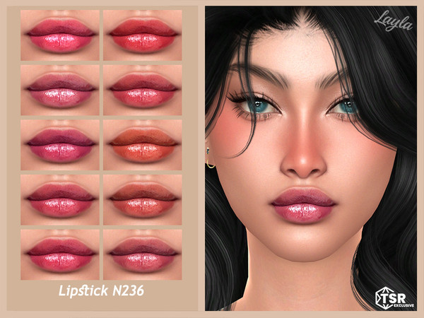 Sims 4 — Lipstick N236 by Layla — Previews were made using HQ Mod