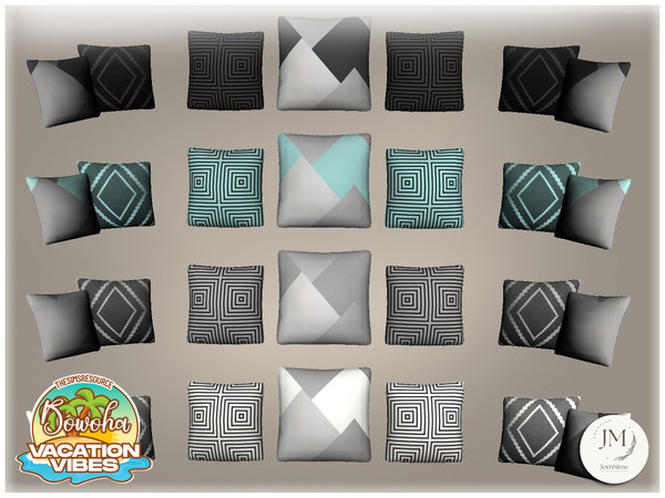 Sims 4 — Jomsims VacationVibes Bowoha garden cushions sofa1 by jomsims — brings tropical elegance to your Sims' outdoors.