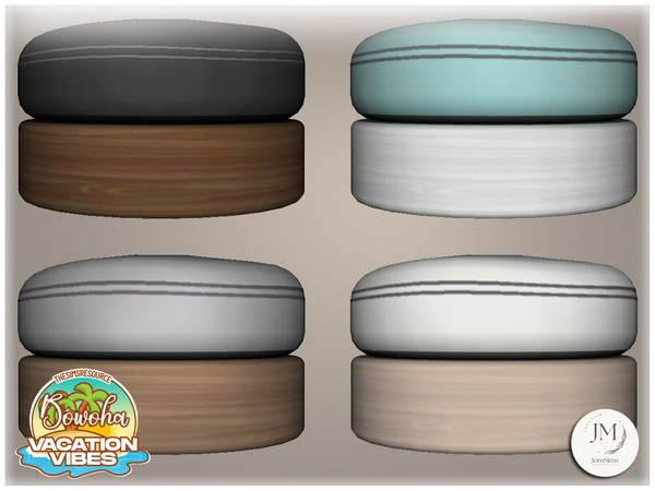 Sims 4 — Jomsims VacationVibes Bowoha garden pouf1 by jomsims — brings tropical elegance to your Sims' outdoors.