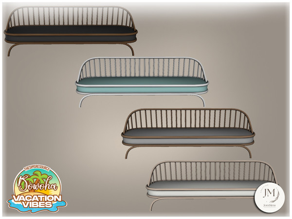Sims 4 — Jomsims VacationVibes Bowoha garden sofa by jomsims — brings tropical elegance to your Sims' outdoors.