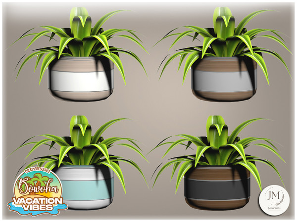 Sims 4 — Jomsims VacationVibes Bowoha garden table plant1 by jomsims — brings tropical elegance to your Sims' outdoors.