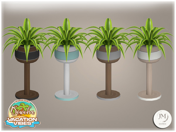Sims 4 — Jomsims VacationVibes Bowoha garden table plant2 by jomsims — brings tropical elegance to your Sims' outdoors.