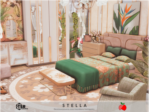 Sims 4 — Stella - bedroom by melapples — a cozy and floral bedroom. enjoy! 6x6
