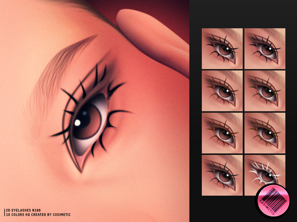 Sims 4 — 2D MM Eyelashes N166 by cosimetic — - Female