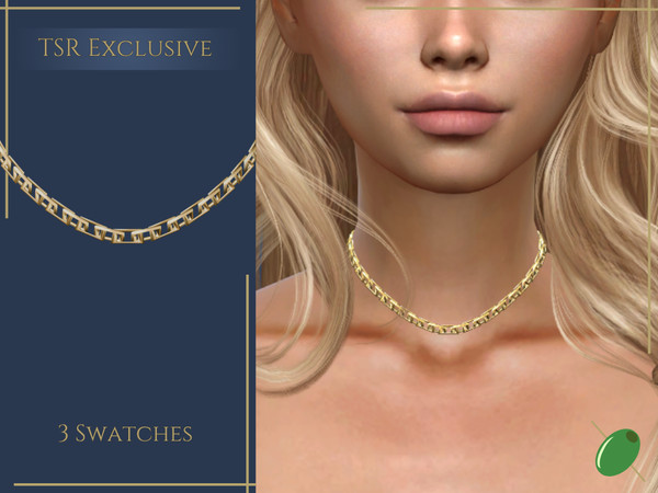 Sims 4 — Halle Chain by Pitted0live — Simple chunky chain necklace Custom catalog image