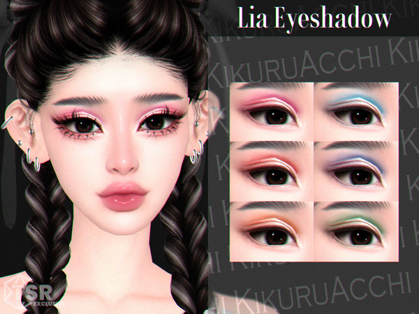 Sims 4 — Lia Eyeshadow by Kikuruacchi — - It is suitable for Female and Male. ( Teen to Elder ) - 6 swatches - HQ