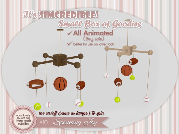 Sims 4 — Spinning Joy Mobiles - Sports by SIMcredible! — It's SIMcredible! Small box of goodies #10 - Spinning Joy