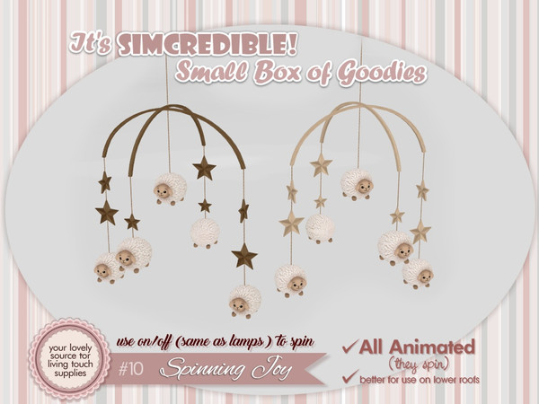 Sims 4 — Spinning Joy Mobiles - Sheep by SIMcredible! — It's SIMcredible! Small box of goodies #10 - Spinning Joy Mobiles