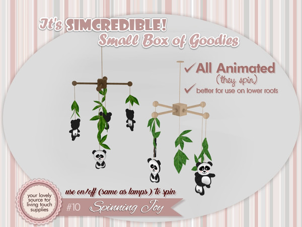 Sims 4 — Spinning Joy Mobiles - Panda by SIMcredible! — It's SIMcredible! Small box of goodies #10 - Spinning Joy Mobiles